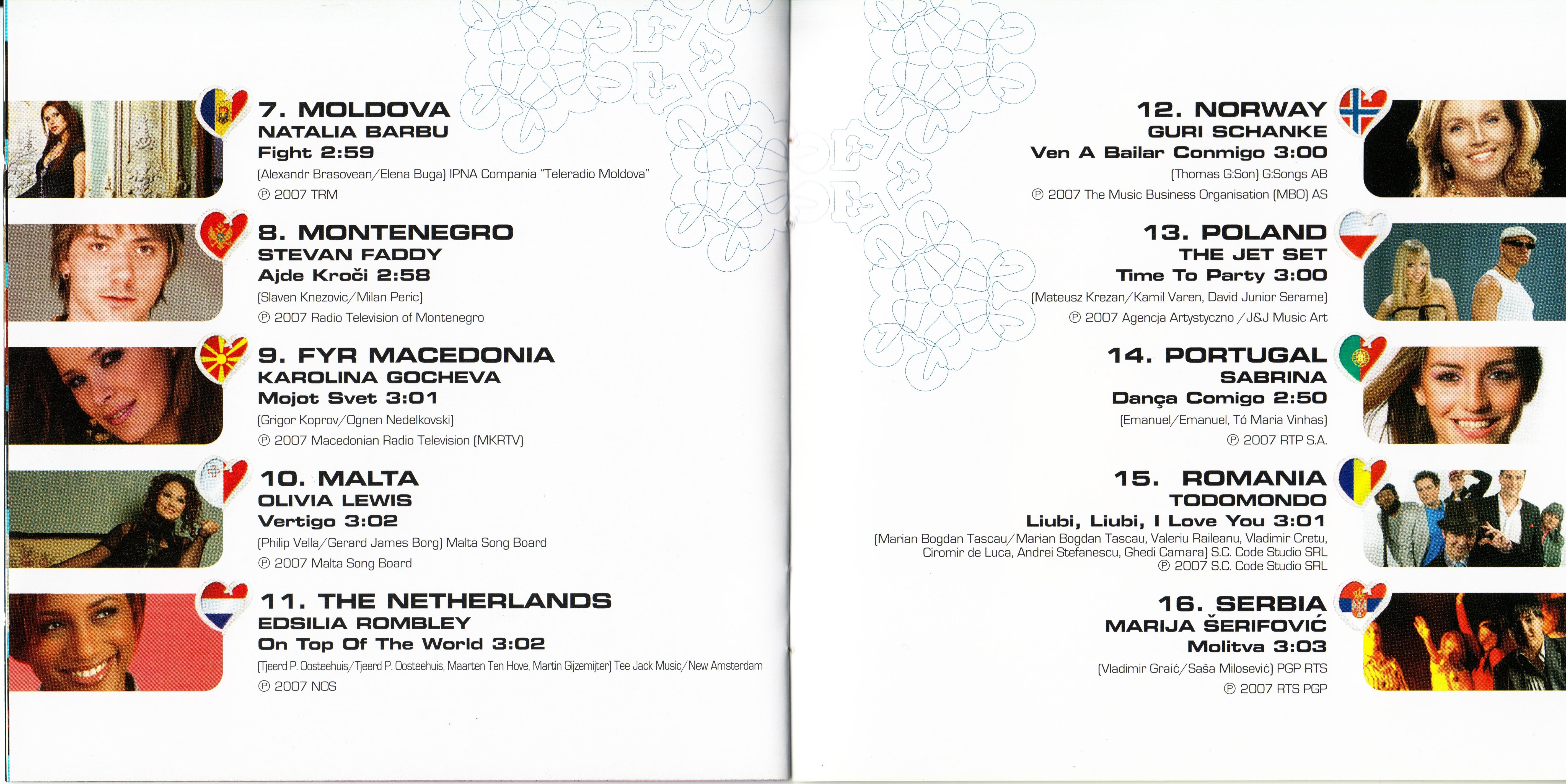 Eurovision Song Contest 2007; Helsinki : Booklet 5